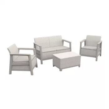 KETER garden furniture set Scandi Linea 2-seater set pebble grey/light beige