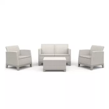 KETER Scandi Forma Garden Furniture Set 2-Seater Set Pebble Grey/Light Beige