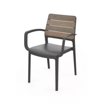 KETER Deco Porto Garden Armchair Walnut/Grey