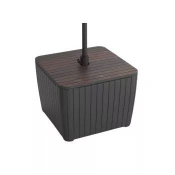 KETER Luzon Parasol Side Table Walnut/Grey 29214820939