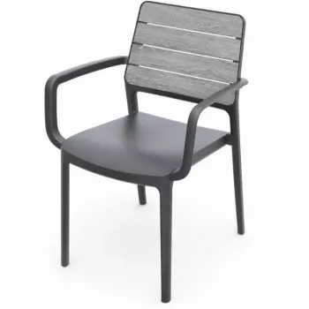 KETER Garden Chair Deco Porto Armchair Light Grey/Grey