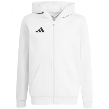 adidas Entrada 26 Full Zip Hoodie Children's Sweatshirt white KH1783 116cm