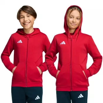 adidas Entrada 26 Full Zip Hoodie Children's Sweatshirt red KH1781 116cm