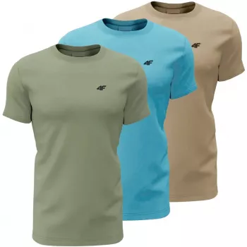 Men's T-Shirt 4F M4481 3-pack Green, Blue, Beige 4FWSS26TTSHM4481 90S 3XL