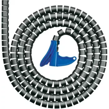 HellermannTyton 161-64301 Spiralflex SFPP Spiral Wrap, Polypropylene, Black, 10 mm Outer Diameter, 25 m Length, -60 to 110 °C