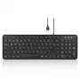 Perixx PERIBOARD-213 DE B Wired USB Keyboard, German Layout (QWERTZ), Scissor Switches, Black