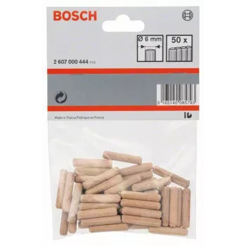 Bosch Wood Dowel 6 mm x 30 mm, 50 Pieces 2607000444