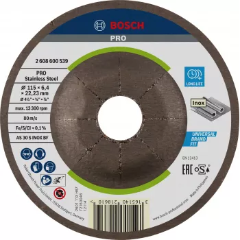 Bosch 2608600539 Depressed Centre Grinding Disc 115 x 22.23 mm, 1 Piece