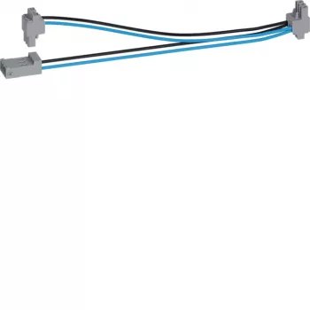 Hager Y-Splitter Cable Set 2x200mm KU9S20YE Black/Blue 1 Plug to 2 Sockets