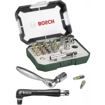 Bosch Accessories Promoline 2607017392 27-Piece Screwdriver Bit Set with Slotted, Phillips, Pozidriv, Hex and Torx Bits in Storage Case