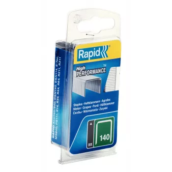 Rapid Flat Wire Staples Type 140, 12 mm Leg Length, Galvanised Steel, Small Pack, Box with Euro Hole 40109516