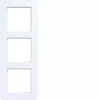 Hager C.8 3-Gang Cover Frame, Light White Matt WAD9300WM