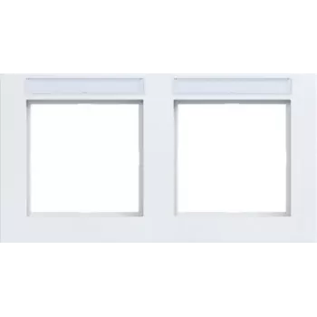 Hager A.1 2-Gang Horizontal Frame, Light White Matt WAD6202WM