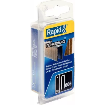 RAPID TOOLS Narrow Staples Type 606, 12 mm, Small Pack, Galvanised Steel Wire, Resin-Coated Surface, 1 Piece 40109527