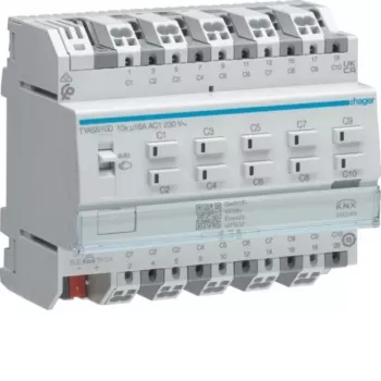 Hager TYAS610D KNX Switch/Blind Actuator, 10/5-Fold, 16A, C-Load Secure