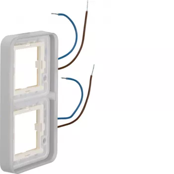 Hager WNA712 W.1 1-Gang Cover Frame with Blue LED Lighting, 230V, Polar White