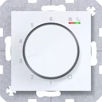 HAGER WAN5010WG Room Temperature Controller 230V 16A Rotary Knob with Push Button Heating