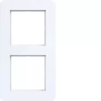 Hager C.8 2-Gang Cover Frame, Light White Glossy WAD9200WG