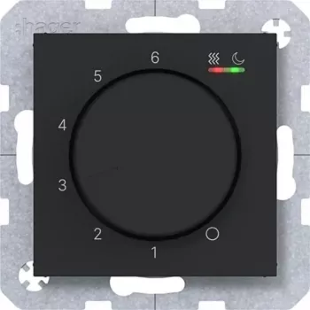 HAGER WAN5010BM Room Temperature Controller 230V 16A Rotary/Button Operation Heating