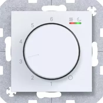 HAGER WAN5010WM Room Temperature Controller 230V/16A Rotary/Push Knob for Heating