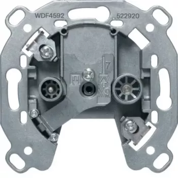Hager WDF4592 Antenna Socket 2-Outlet TV/FM, Flush-Mounted, White