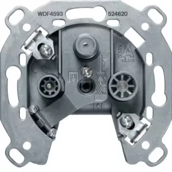 Hager WDF4593 Antenna Socket 3-Gang SAT TV FM Single Socket Module Insert Flush-Mounted