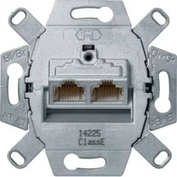 Hager WDF410866 UAE Connection Box 8/8-Pole Shielded Cat.6A RJ45 Data Socket
