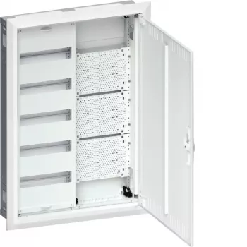 HAGER FWU52K1 Flush-Mounted Distribution Board, 60 PLE, 3 Rows, IP30, Protection Class II, White