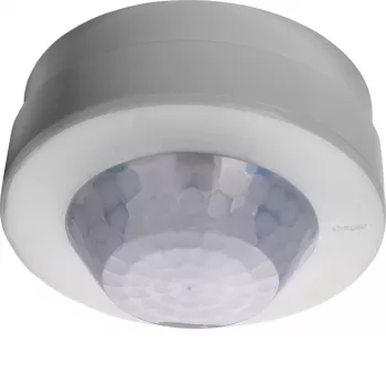 Hager EER513 360° Surface-Mounted PIR Motion Detector, 20 m Range, IP55, White