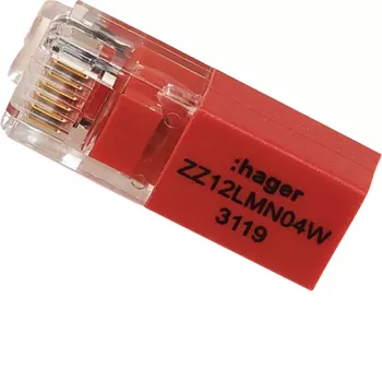 Hager Terminating Resistor ZZ12LMN04W RJ12 for LMN Module 120 Ohm