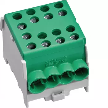 HAGER KH35E8 1-Pole Main Line Branch Terminal Block, 10-35 mm², 125 A, Green