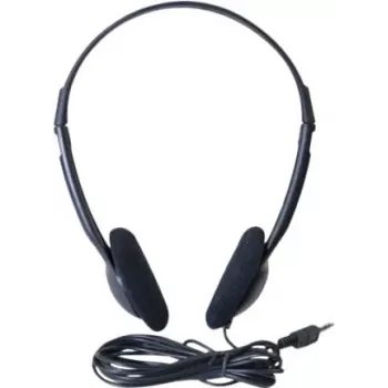Exertis Connect On-ear Wired Headset with Boom Microphone, 3.5 mm Jack, Black (059201)