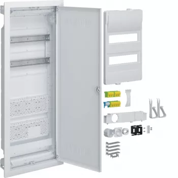 HAGER VU602WWH Volta Flush-mounted Distribution Cabinet with Socket and White Plastic Door