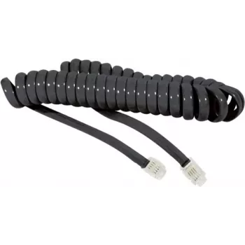 EXERTIS CONNECT coiled cord for telephone handset, black, extended length 2.0 m 936650