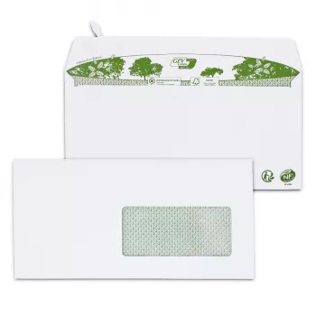 GPV ERAPure DL Window Envelope, 110 x 220 mm, Self-Seal, White, 1 Piece 3302