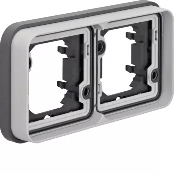 Hager WNA402 Kallysto.pur 2-Gang Cover Frame, Pure White