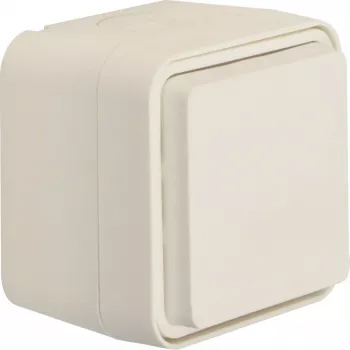 HAGER WNC160B SCHUKO socket, surface-mounted, hinged lid, increased contact protection, polar white