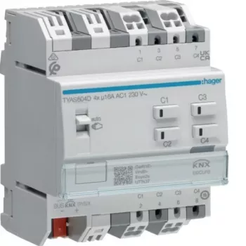 Hager TYAS604D KNX Secure switching/shutter actuator 4/2-Channel 16A C-load