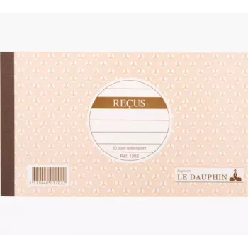 Le Dauphin Duplicate Receipt Book, 105 x 180 mm, 50 Sets, Carbonless, White/Yellow 1202D