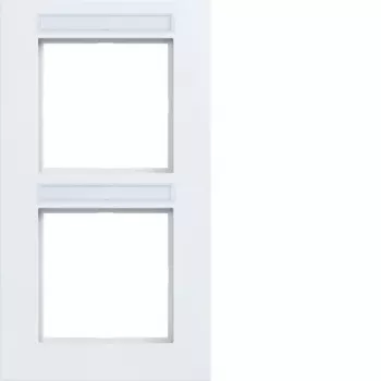 Hager A.8 2-Gang Vertical Frame, Polar White WAD8203WM