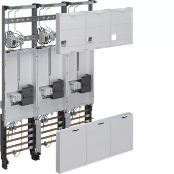HAGER Complete Meter Panel 3-Point Universal Hessen 1050mm 3-Field ZL34C4N