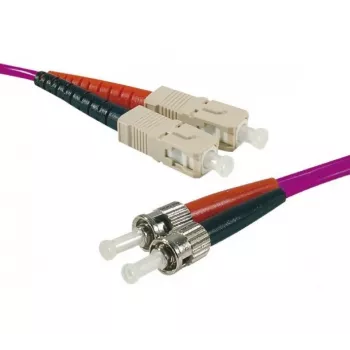 EXERTIS CONNECT Fibre Optic Patch Cable Eco, OM4 50/125µm, ST to SC Duplex, Erika Violet, 5m 392824