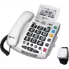 Geemarc Pack SERENTIES Corded Senior Phone with Fall Detection Pendant, Backlit Display, White