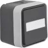 Hager WNC027 Push Button Switch, 1-Pole, 1 N.O., 10A, 250V AC, DIN Rail, Light Grey