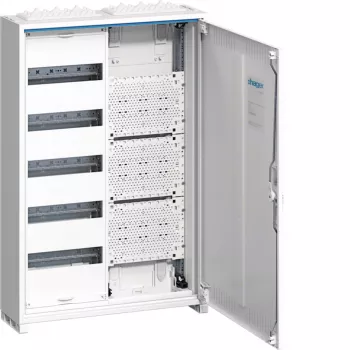 HAGER FWB52K1 Surface-Mounted Distribution Cabinet, 60 PLE, 5 Rows, IP44, White