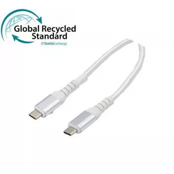 Exertis Connect USB 3.2 Gen 2 Cable, 100W, USB-C to USB-C, GRS, White, 1.0m (532558)