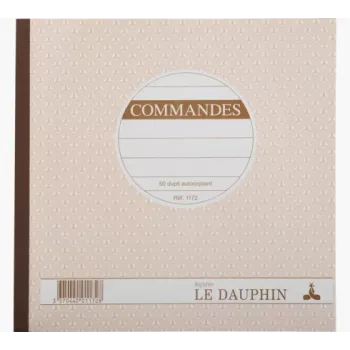 Le Dauphin Manifold Commandes Order Form Pad, 210 x 210 mm, 2-Part Self-Copying, 50 Sets, White/Yellow (1172D)