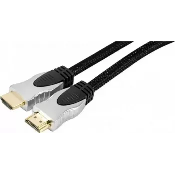 EXERTIS CONNECT High-Speed HDMI Cable with Ethernet, Gold-Plated, Braided, 1.5 m, Black 127899