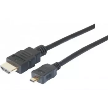 EXERTIS CONNECT Micro HDMI Cable, High Speed with Ethernet, Gold-Plated, HDMI Type A to Micro HDMI Type D, 2.0 m 128495