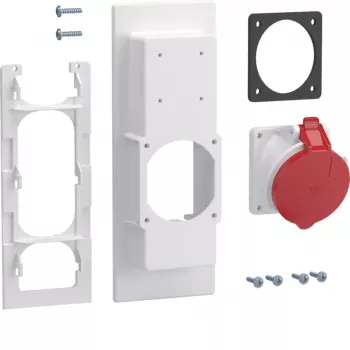 HAGER ZY32CEE universZ CEE Flange Socket 32A 5-Pin 400V IP44 Red